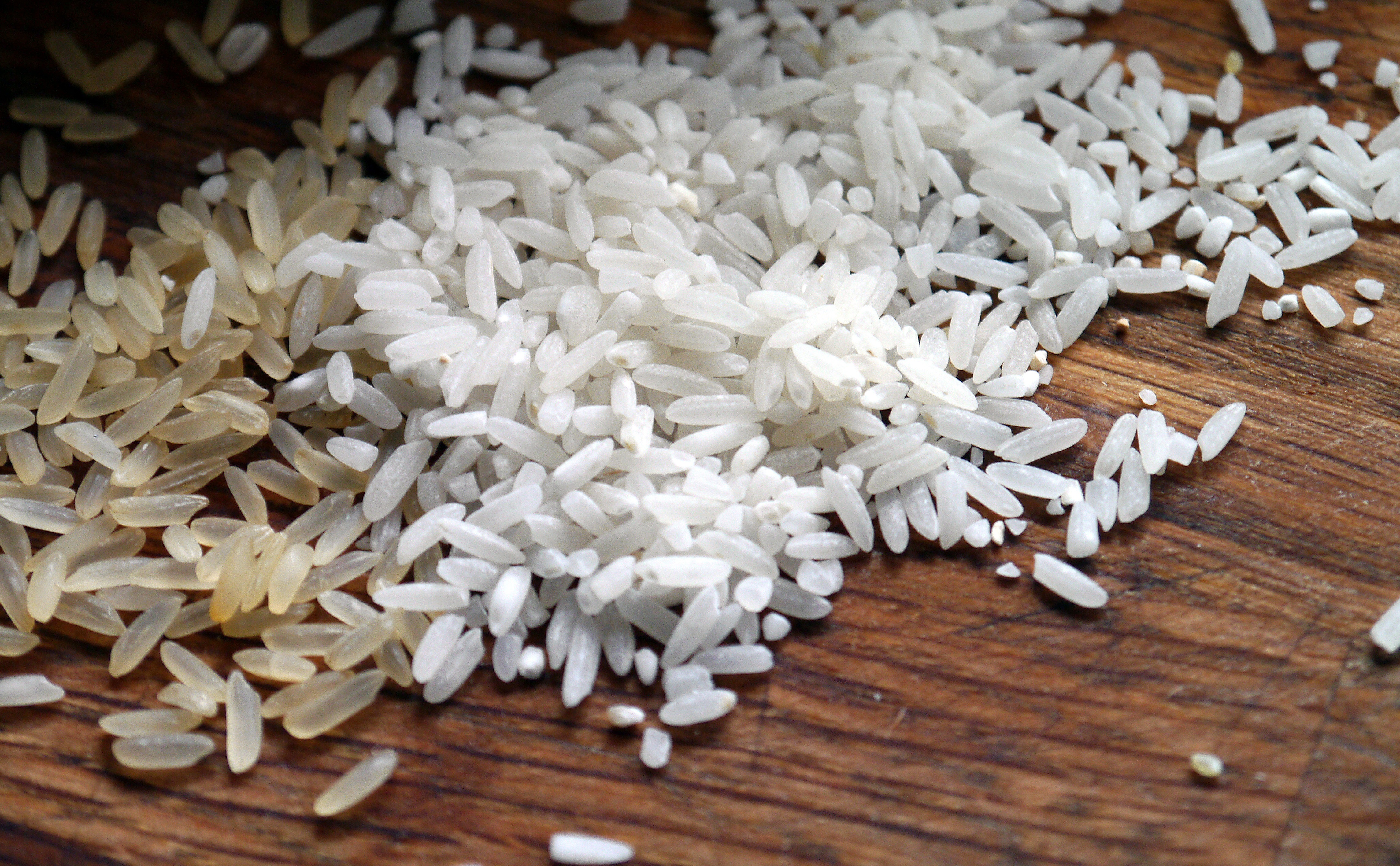 Rice on a table